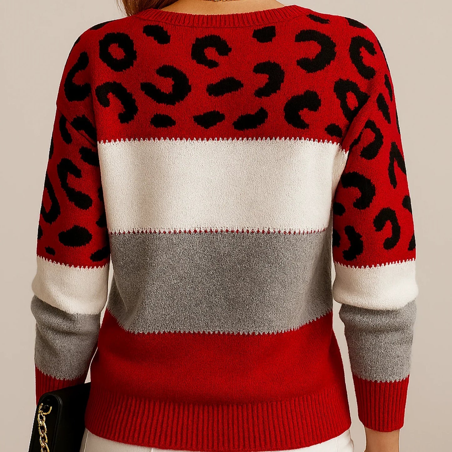 Leopardenmuster Freizeitpullover für Männer | Calyra -8