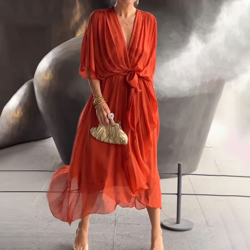 Elegantes Edles Sommerkleid mit Maxi-Länge für Damen | Randy -8