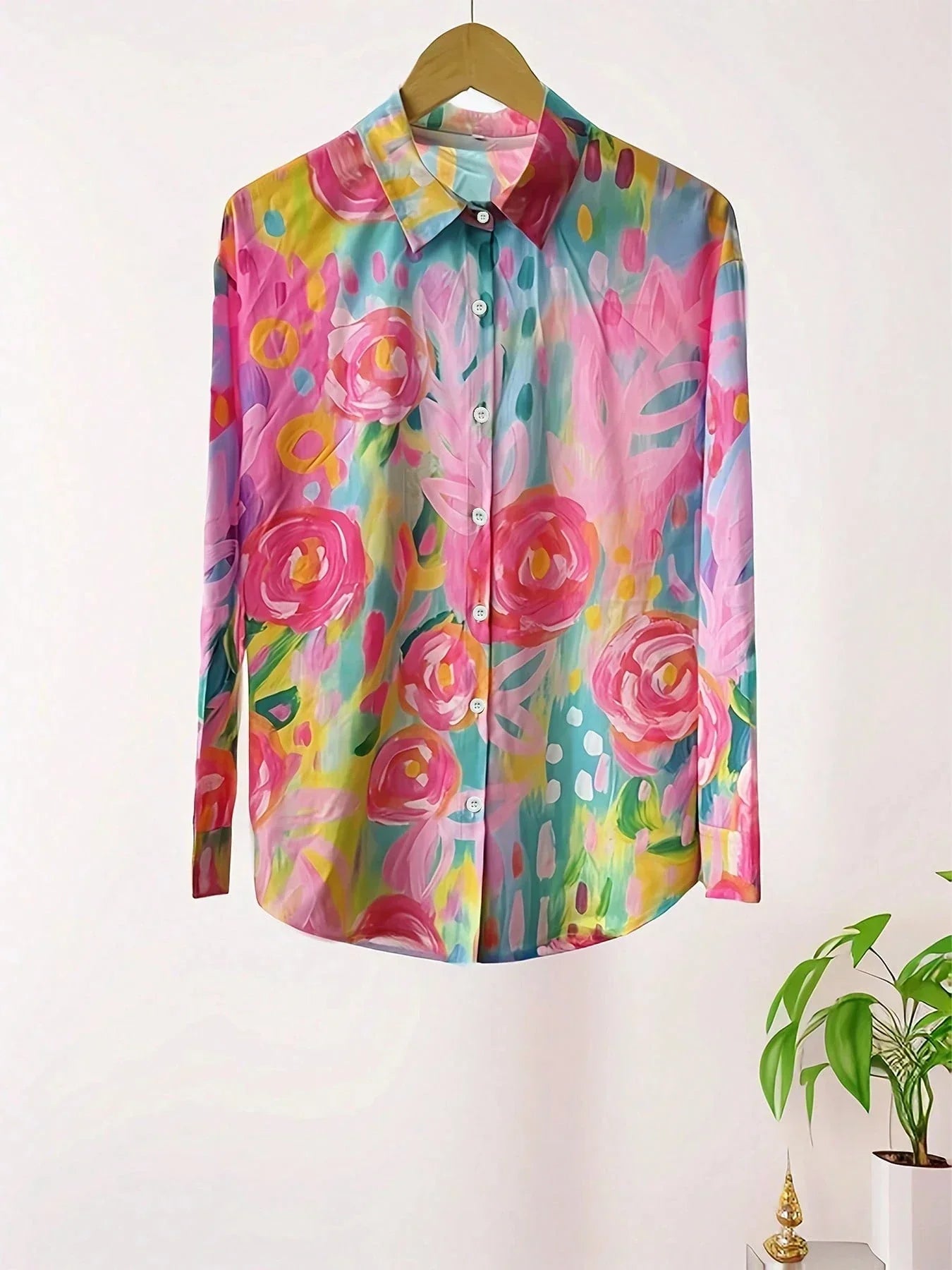 Colourful Patterned Blouse with Elegant Silhouette for Women | Elmira
