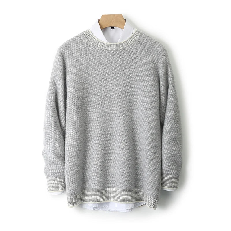 Men's Textured Crewneck Sweater | Leonas