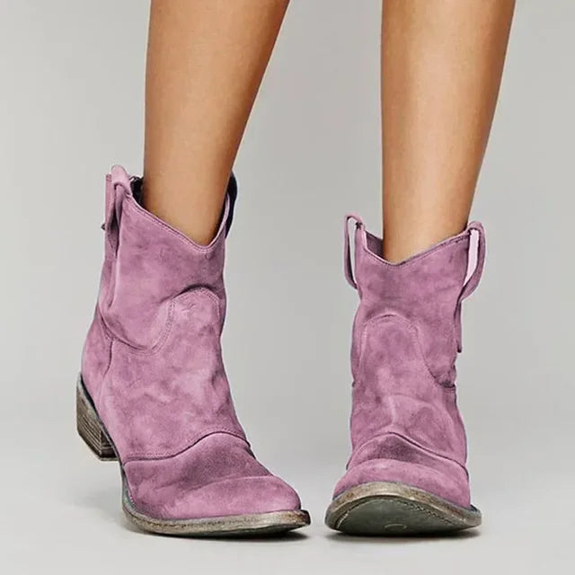 Women's Western Ankle Boots with Vintage Charm | Paloma