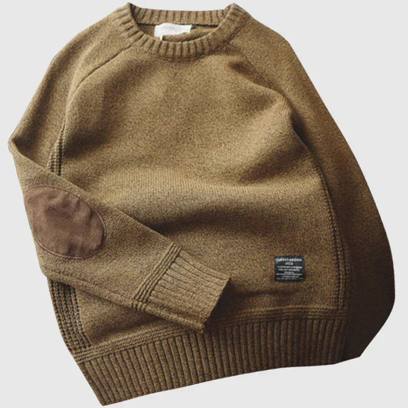 Klassischer Pullover mit Ellbogenpatches für Herren | Albrion