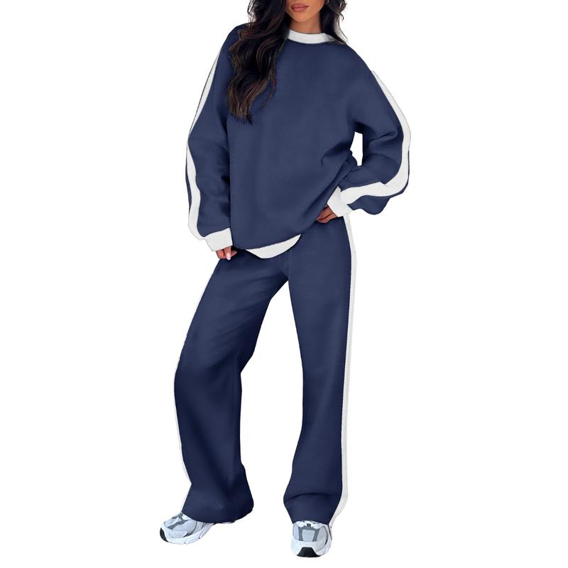 Damen Lounge-Set bequem 2-teilig mit Sweatshirt und gerader Hose | Elvara