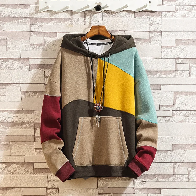 Patchwork Hoodie mit Farbblock-Design für Herren | Kairo
