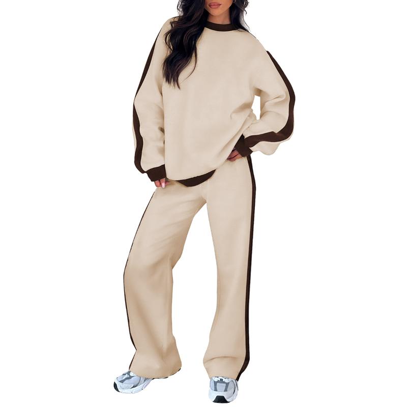 Damen Lounge-Set bequem 2-teilig mit Sweatshirt und gerader Hose | Elvara