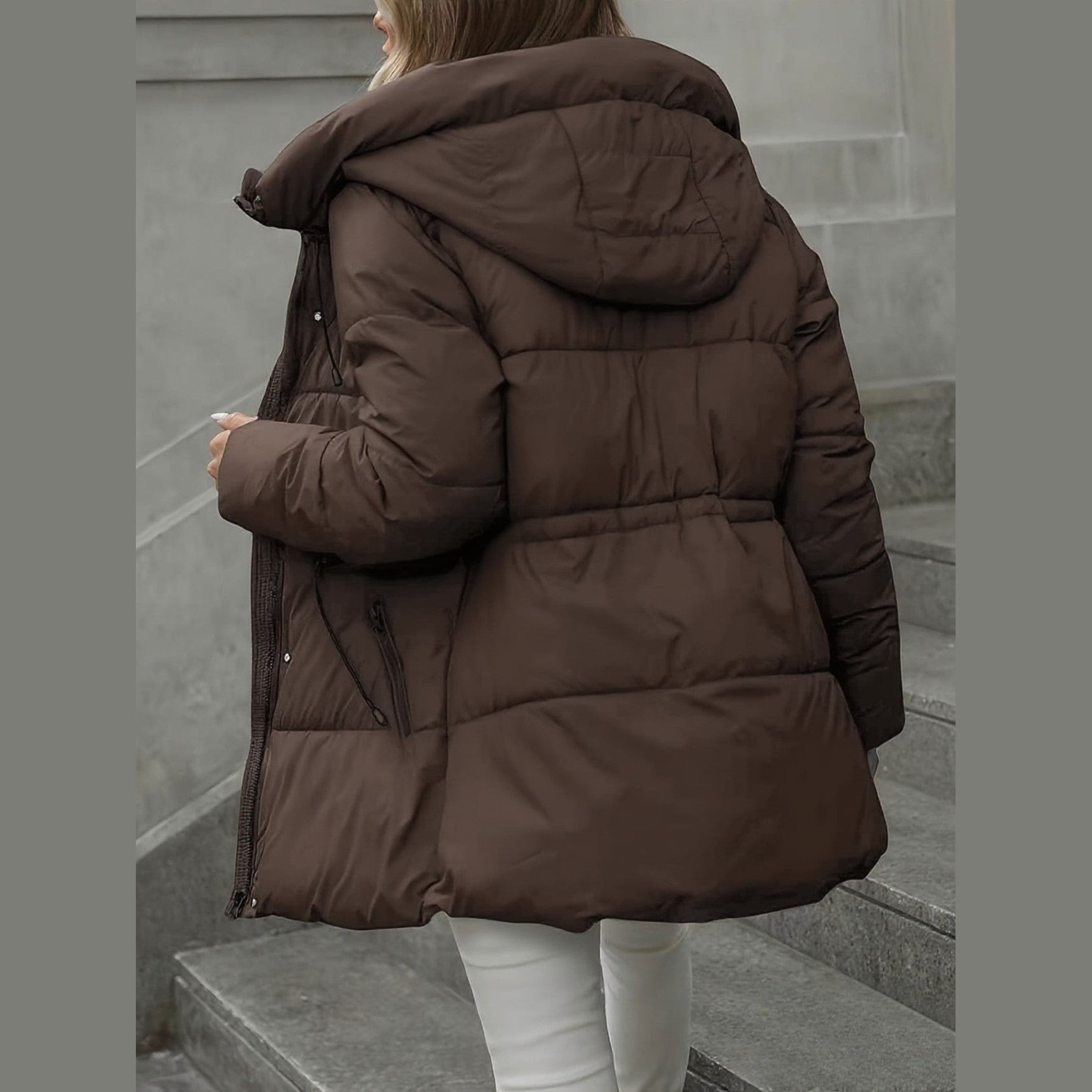 Oversized Winterparka Kapuze für Männer | Elvara -8