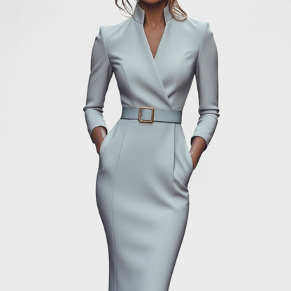 Stylish Elegant Dress with Belt for Women | Victoria