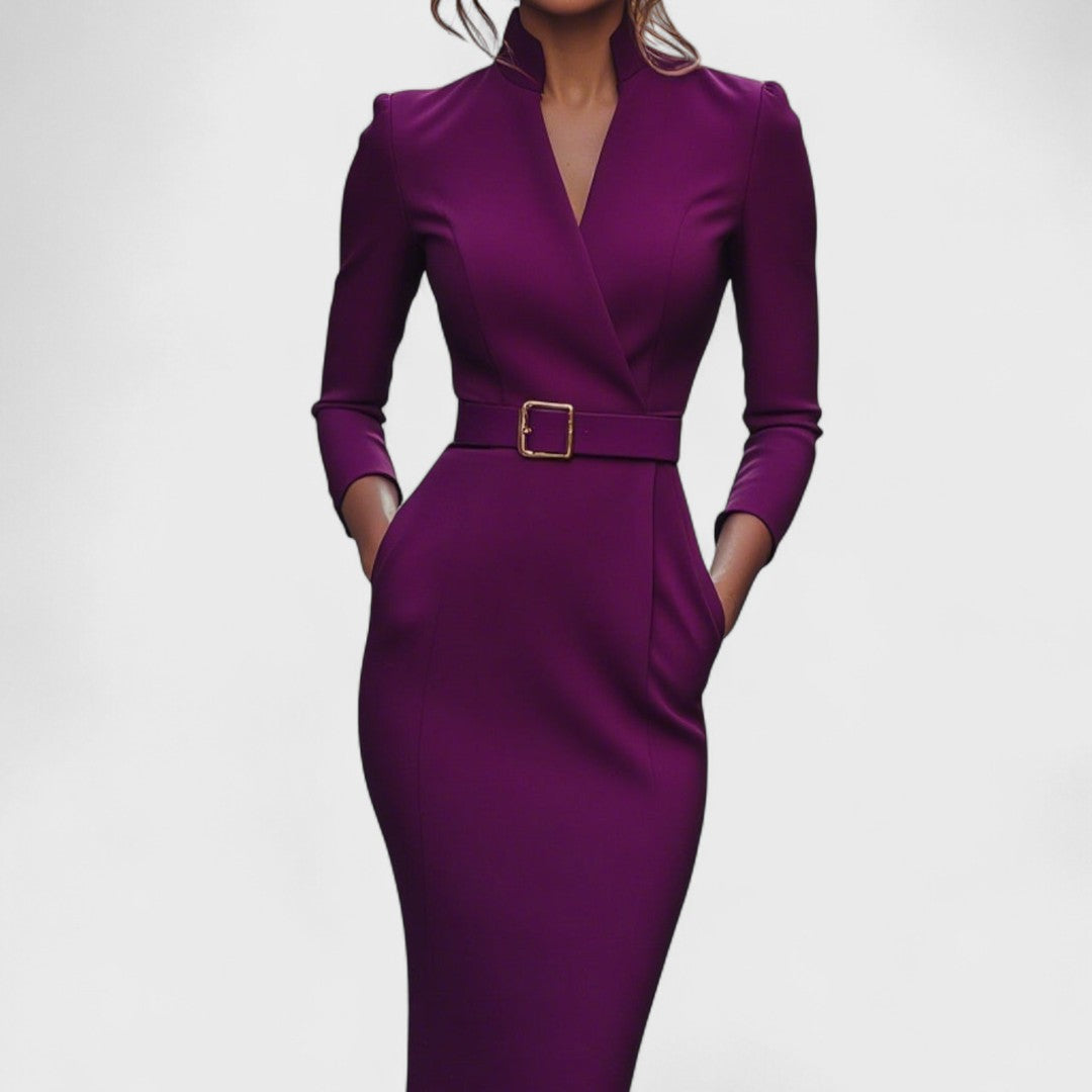 Stylish Elegant Dress with Belt for Women | Victoria