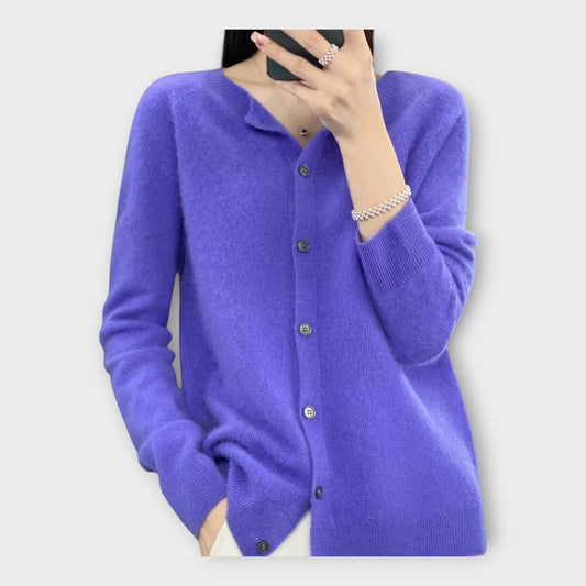 Elegante Feine Strickjacke mit Knopfleiste für Damen | Isabella -1