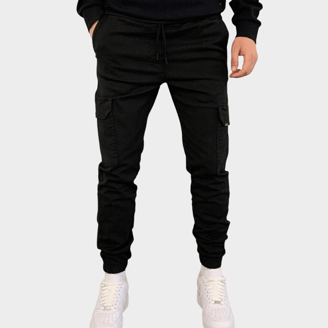 Elegante Feine Cargohose mit Tunnelzug für Herren | Leo -1