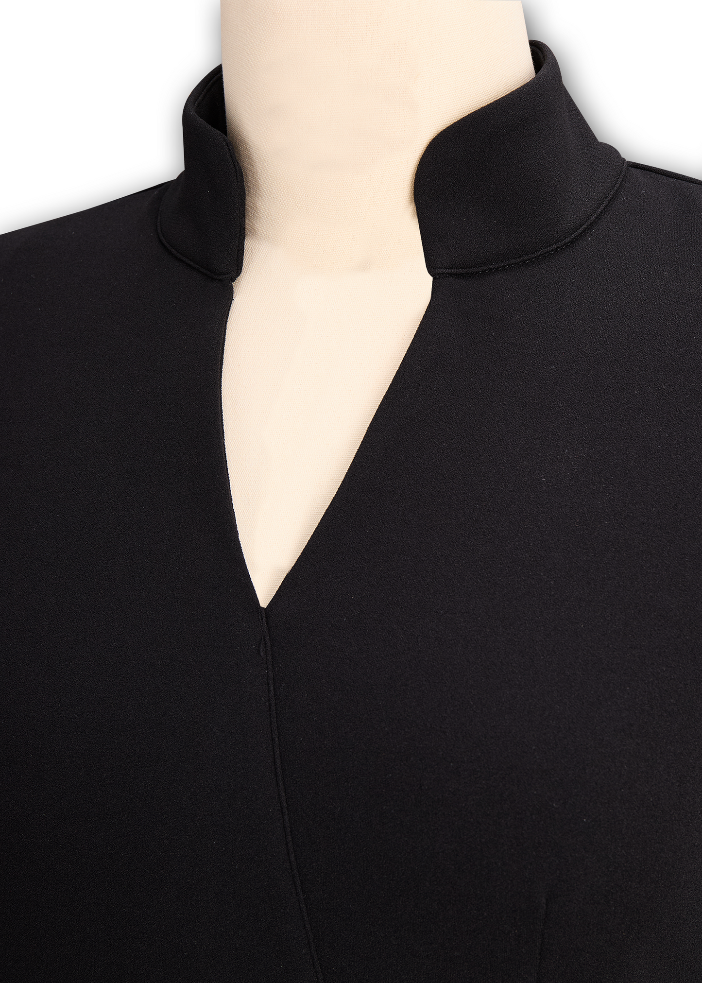 Klassisches Premium Kleid mit Mao-Kragen für Damen | Dalia -16