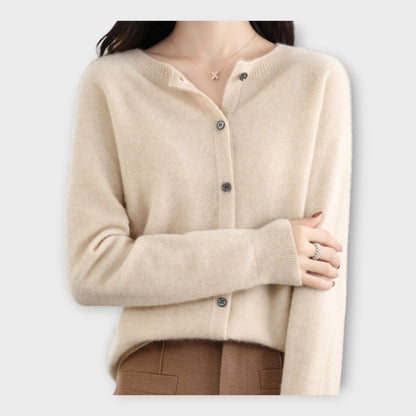 Elegante Feine Strickjacke mit Knopfleiste für Damen | Isabella -8