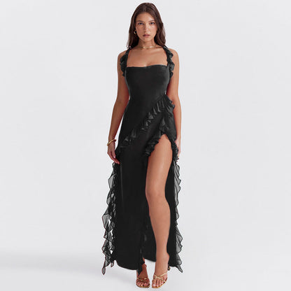 Klassisches Edles Kleid mit Volants für Damen | Alicia -11
