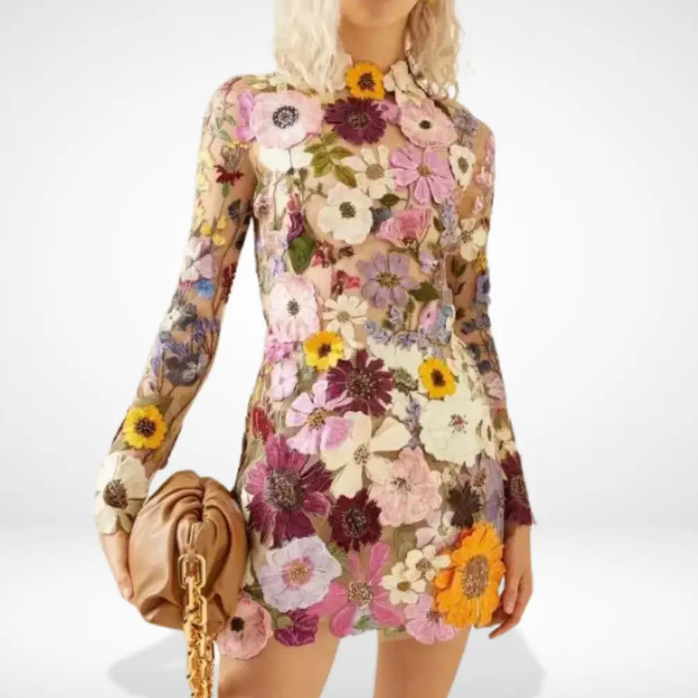 Bequemes Raffiniertes Partykleid mit Stickerei für Damen | Augusta -1