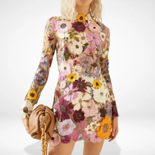 Bequemes Raffiniertes Partykleid mit Stickerei für Damen | Augusta -1