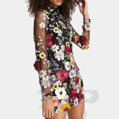Bequemes Raffiniertes Partykleid mit Stickerei für Damen | Augusta -4