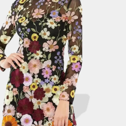 Bequemes Raffiniertes Partykleid mit Stickerei für Damen | Augusta -5