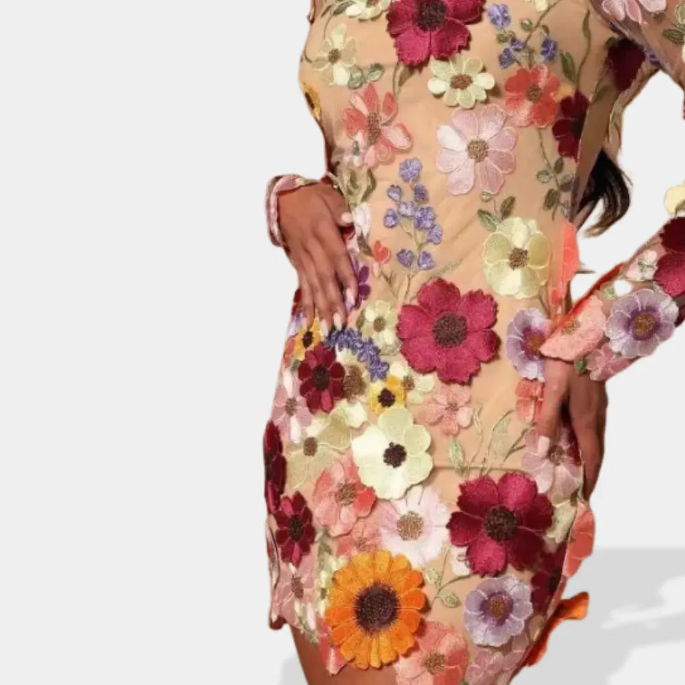 Bequemes Raffiniertes Partykleid mit Stickerei für Damen | Augusta -6