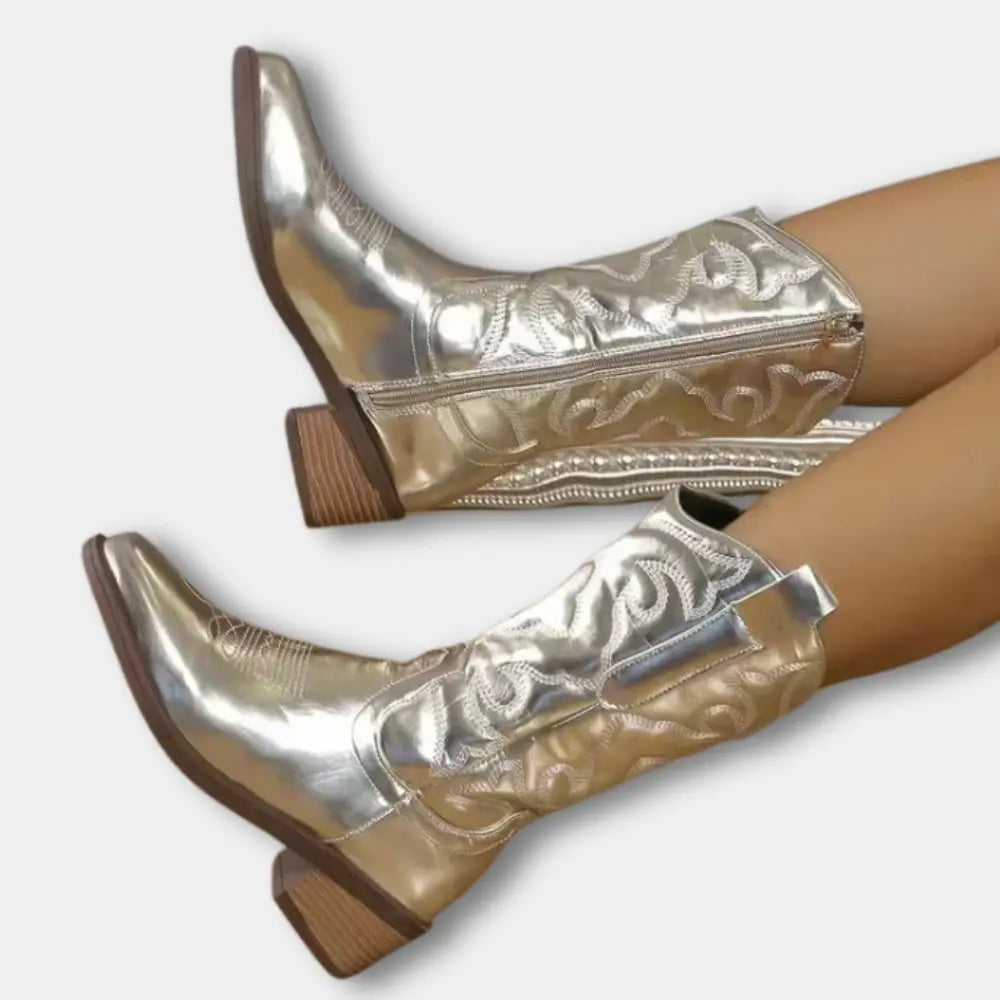 Moderne Premium Cowboystiefel mit Stickerei für Damen | Lynn -1