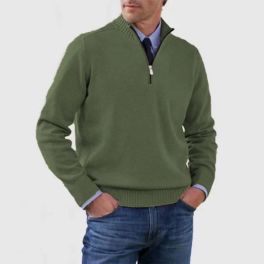 Klassischer Hochwertiger Pullover mit Stehkragen für Herren | Lucien -1