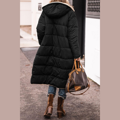 Eleganter Wendbarer Damenmantel Langem Schnitt für Männer | Amelia -9