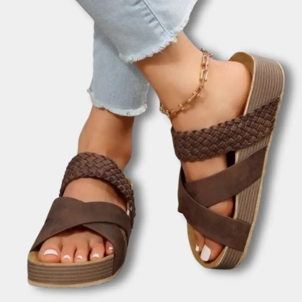 Klassische Raffinierte Sandalen mit gekreuztem Design für Damen | Sandy -1