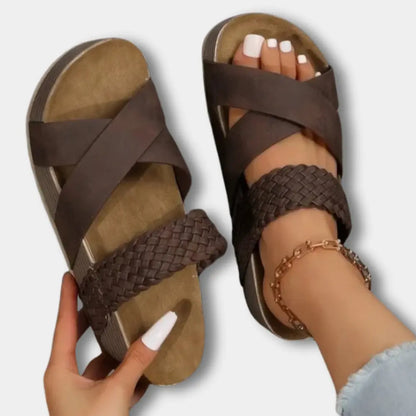 Klassische Raffinierte Sandalen mit gekreuztem Design für Damen | Sandy -2