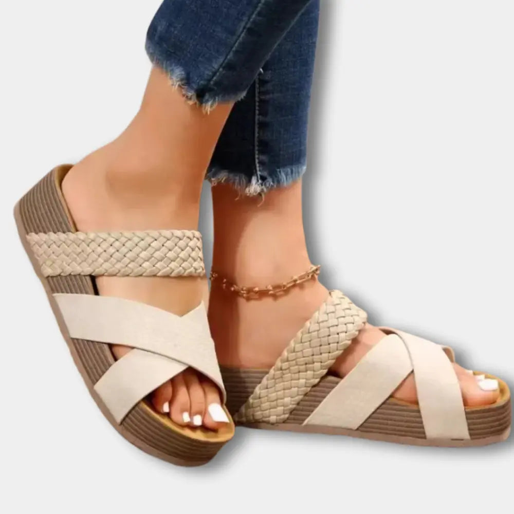 Klassische Raffinierte Sandalen mit gekreuztem Design für Damen | Sandy -5