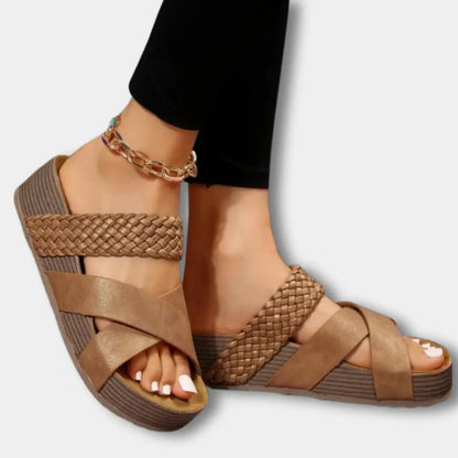 Klassische Raffinierte Sandalen mit gekreuztem Design für Damen | Sandy -7