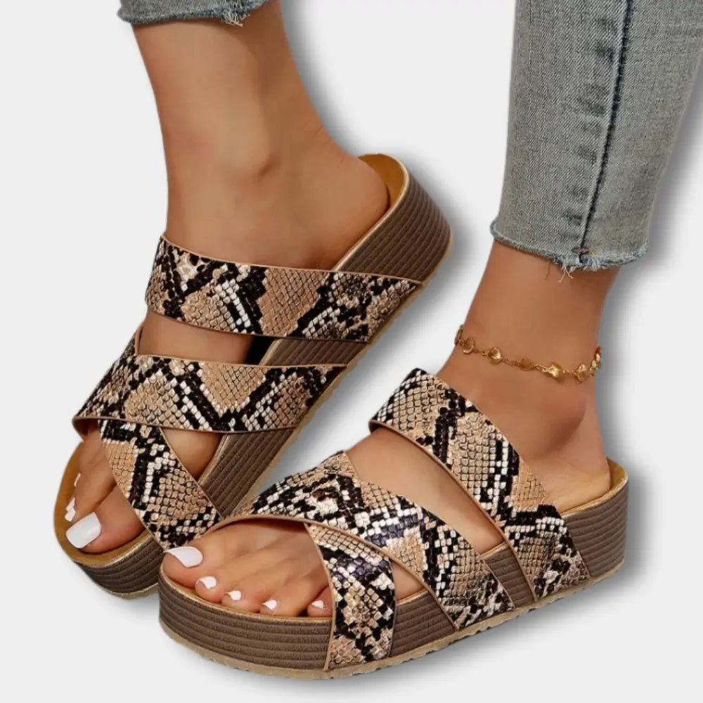 Klassische Raffinierte Sandalen mit gekreuztem Design für Damen | Sandy -8