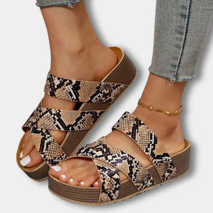 Klassische Raffinierte Sandalen mit gekreuztem Design für Damen | Sandy -8