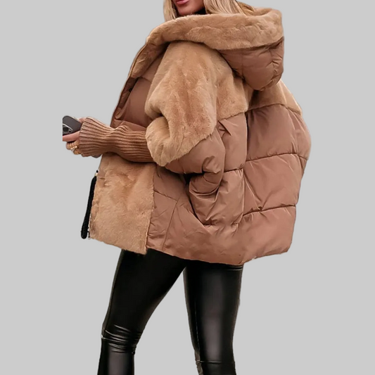 Kapuzen Bomberjacke mit mehrfarbigem Design für Damen | Hester