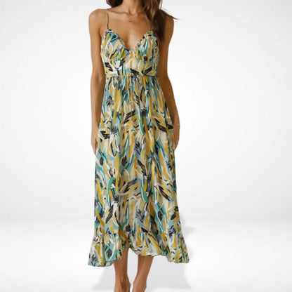 Stilvolles Edles Sommerkleid mit Print für Damen | Lori -6
