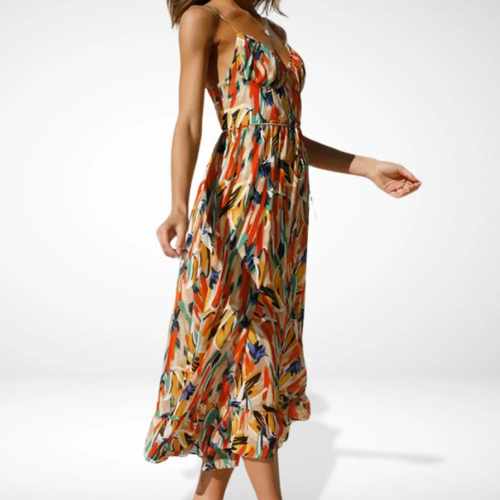 Stilvolles Edles Sommerkleid mit Print für Damen | Lori -3