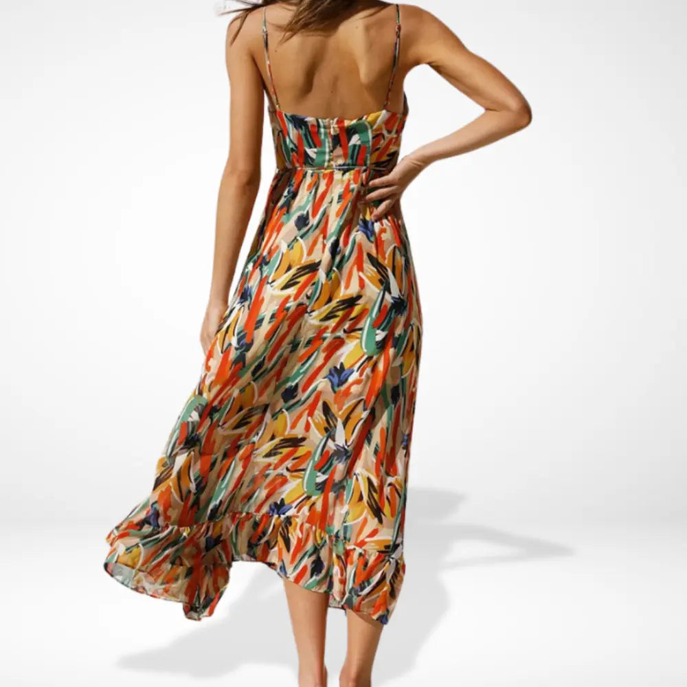 Stilvolles Edles Sommerkleid mit Print für Damen | Lori -4