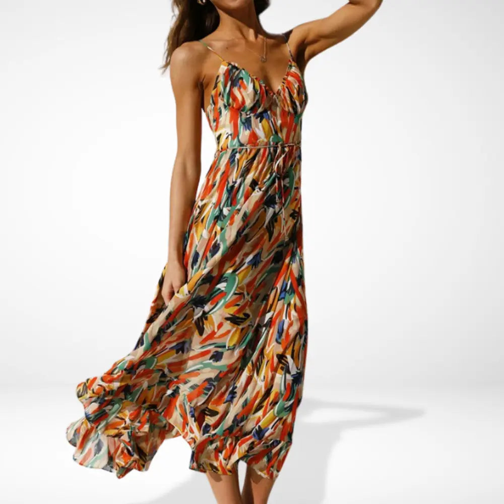 Stilvolles Edles Sommerkleid mit Print für Damen | Lori -5