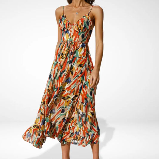 Stilvolles Edles Sommerkleid mit Print für Damen | Lori -1