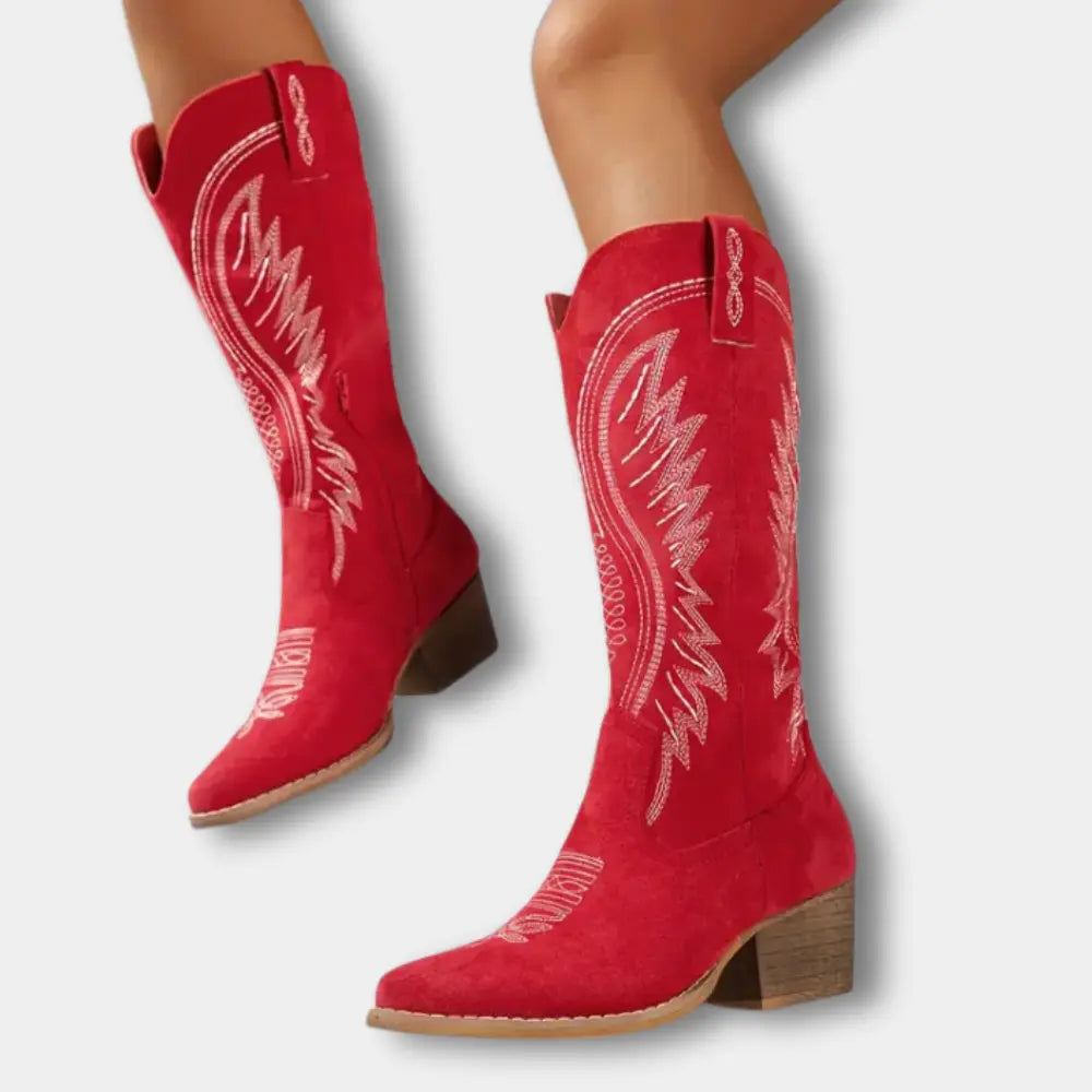 Klassische Premium Cowboystiefel mit Absatz für Damen | Iris -16