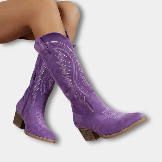 Klassische Premium Cowboystiefel mit Absatz für Damen | Iris -1