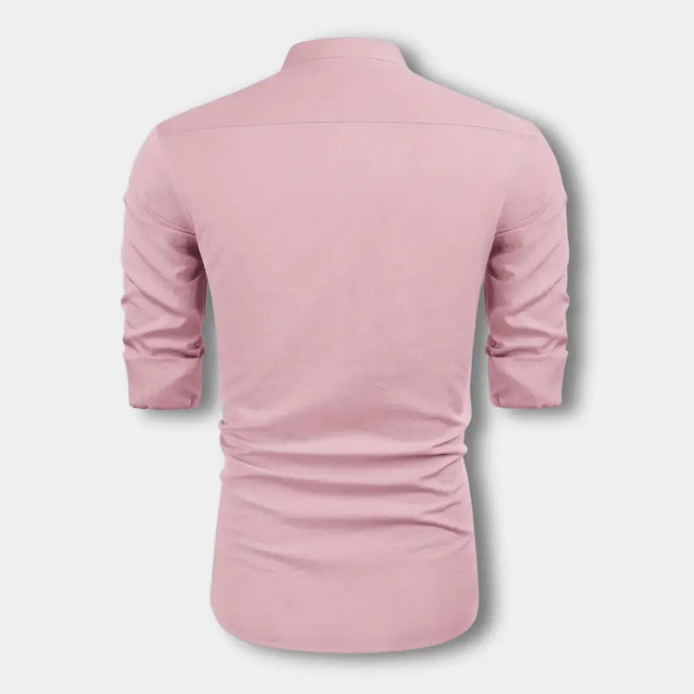 Klassische Hochwertige Bluse mit Mao-Kragen für Herren | Hartman -10