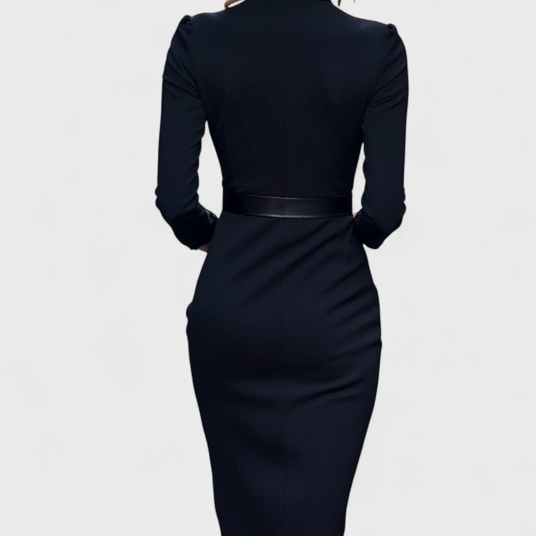 Bequemes Edles Kleid mit Gürtel für Damen | Alba -3