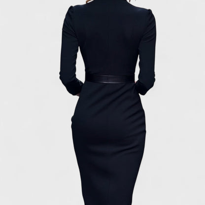 Bequemes Edles Kleid mit Gürtel für Damen | Alba -3