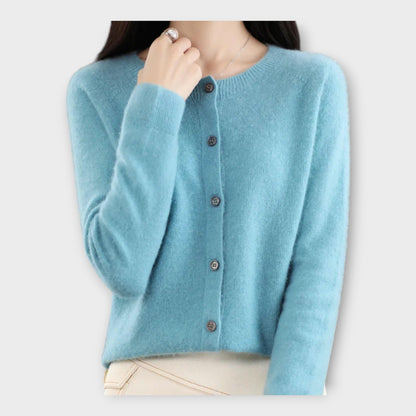 Elegante Feine Strickjacke mit Knopfleiste für Damen | Isabella -12