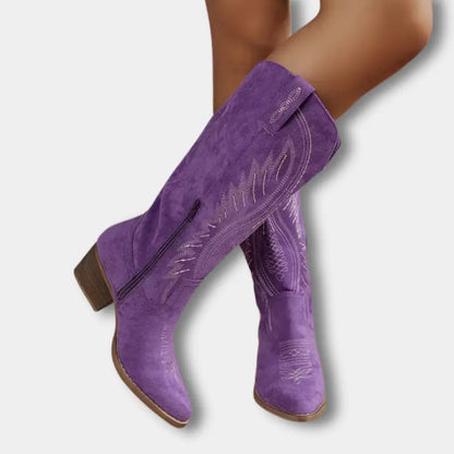 Klassische Premium Cowboystiefel mit Absatz für Damen | Iris -2