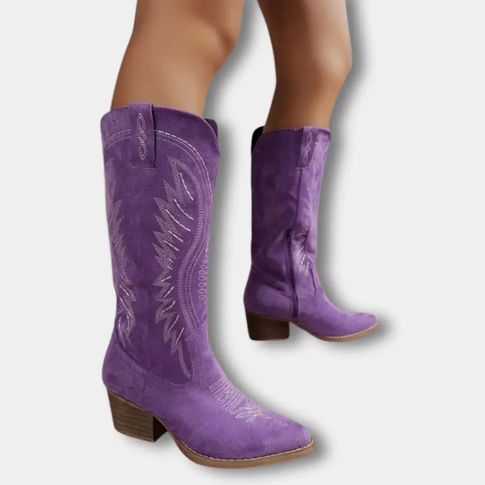 Klassische Premium Cowboystiefel mit Absatz für Damen | Iris -4