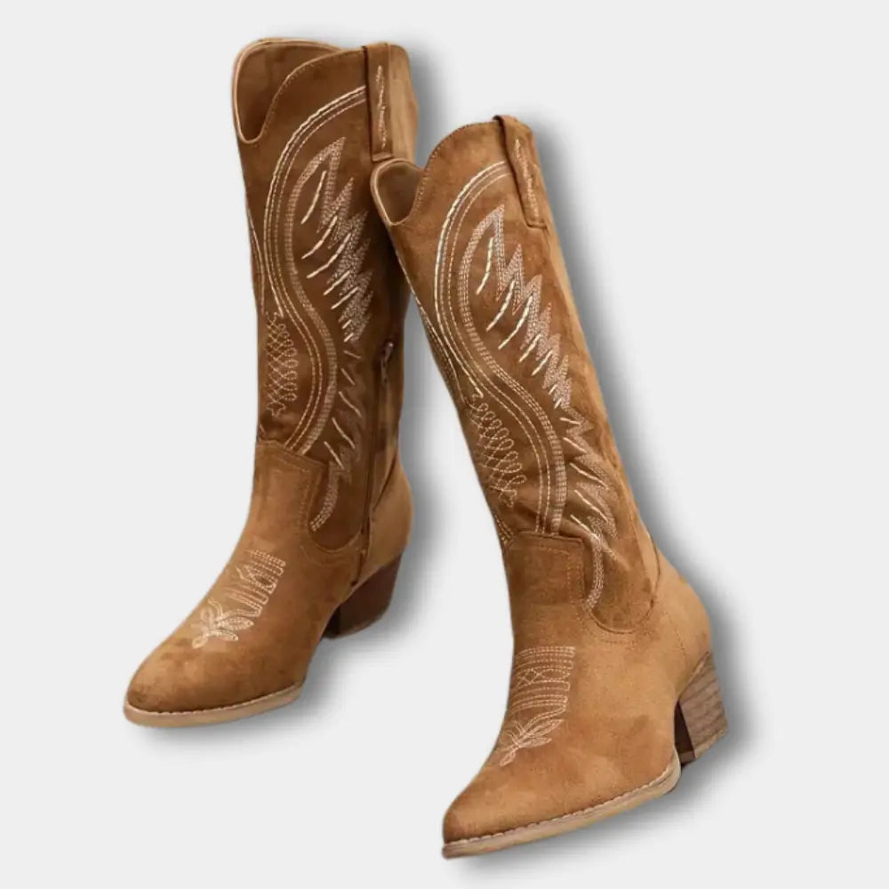 Klassische Premium Cowboystiefel mit Absatz für Damen | Iris -7