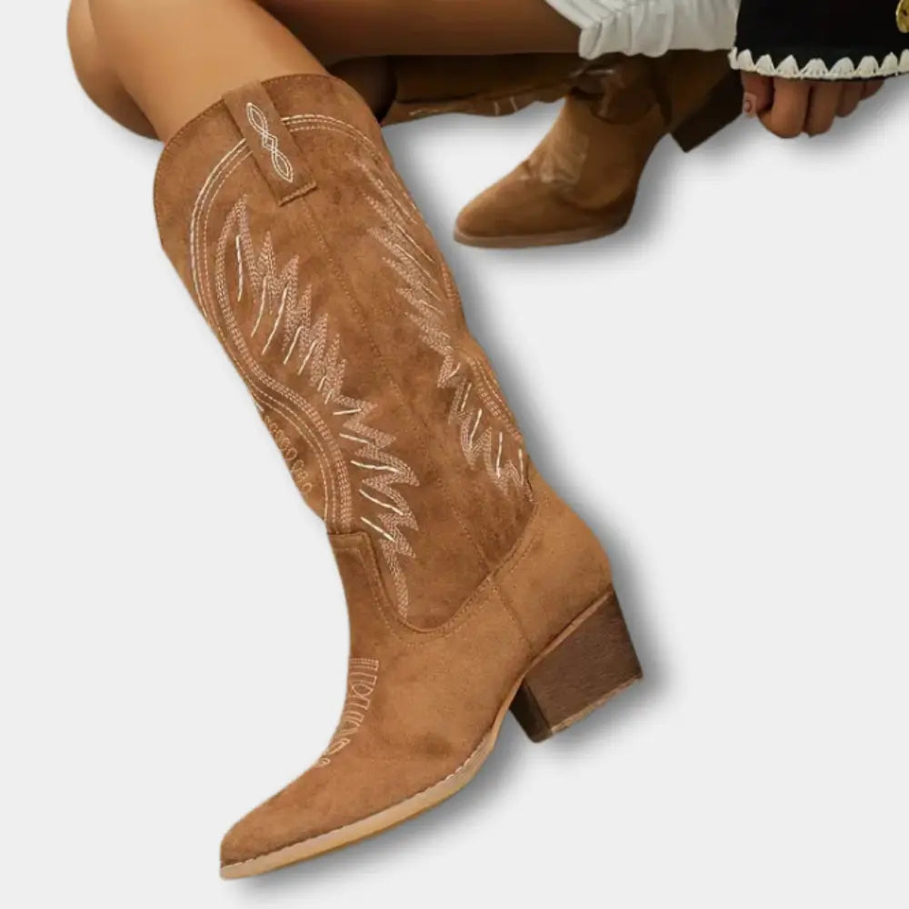 Klassische Premium Cowboystiefel mit Absatz für Damen | Iris -10