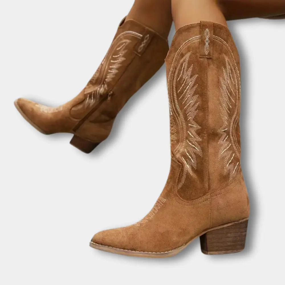Klassische Premium Cowboystiefel mit Absatz für Damen | Iris -8