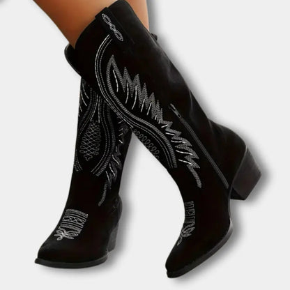 Klassische Premium Cowboystiefel mit Absatz für Damen | Iris -5