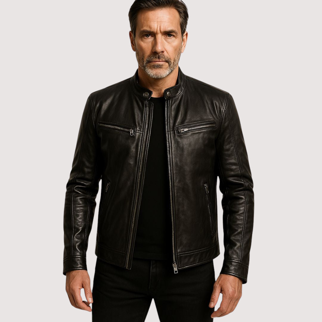 Stilvolle Raffinierte Lederjacke mit Lederlook für Herren | Moderna Sofisticada -1